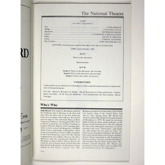 I'm Not Rappaport Stagebill 1987 National Theatre Judd Hirsch Cleavon Little - Picture 5 of 7